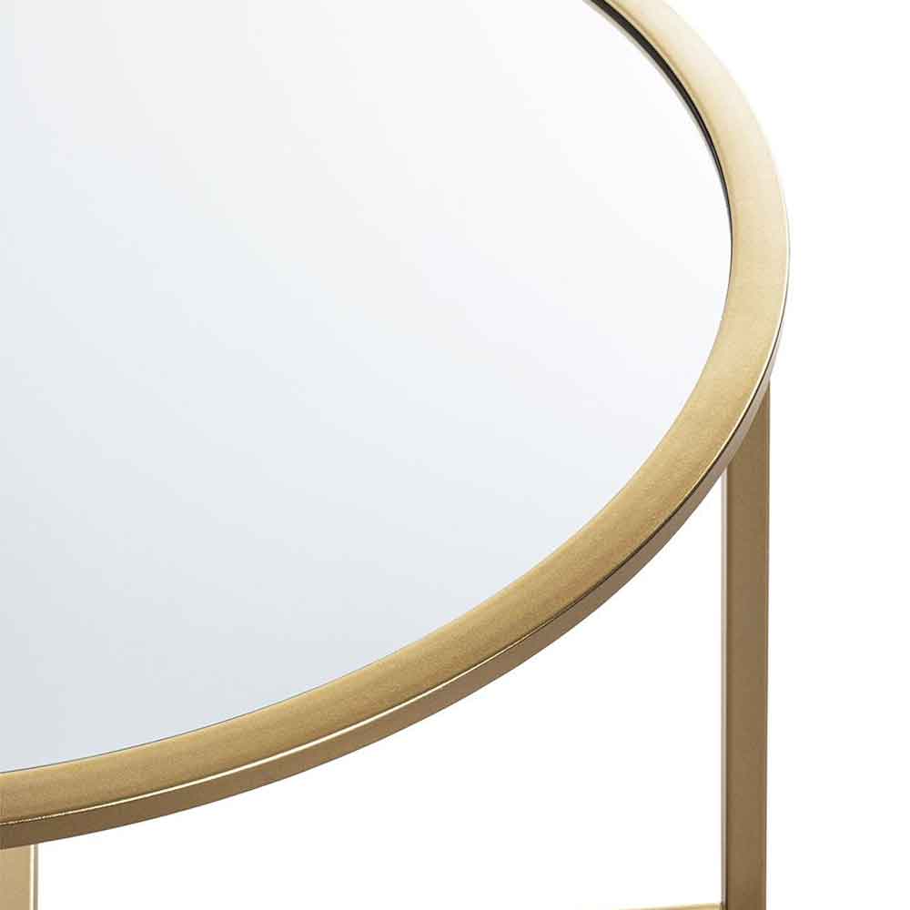 Chatham Small Round Metal End Table With Glass Top In Gold
