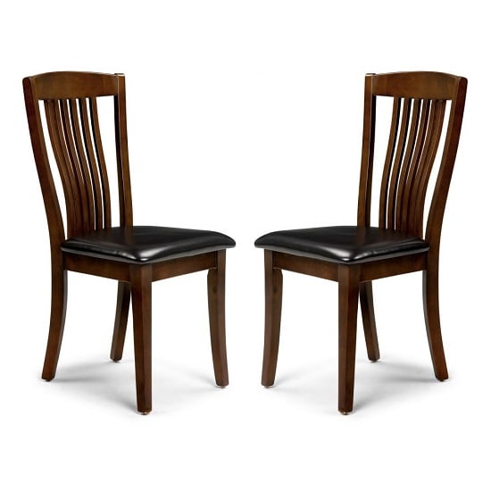 Read more about Calico dining chair in mahogany with brown seat in a pair