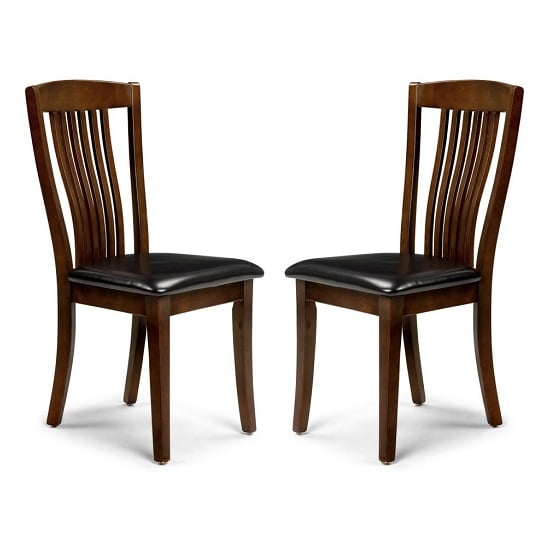 Calico Dining Chair In Mahogany With Brown Seat In A Pair