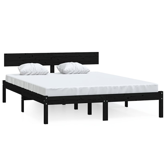 Chavez Solid Pinewood Double Bed In Black_2