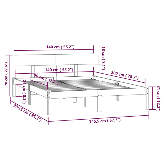 Chavez Solid Pinewood Double Bed In Natural
