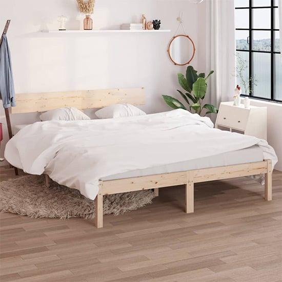 Chavez Solid Pinewood Double Bed In Natural