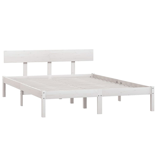 Chavez Solid Pinewood Double Bed In White_3