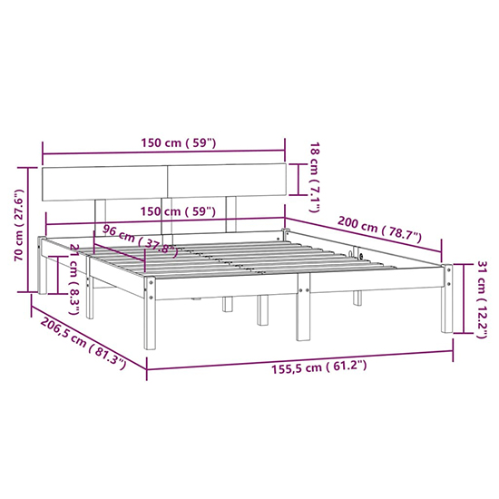 Chavez Solid Pinewood King Size Bed In Black