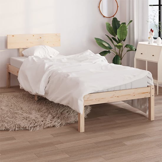 Product photograph of Chavez Solid Pinewood Single Bed In Natural from Furniture in Fashion