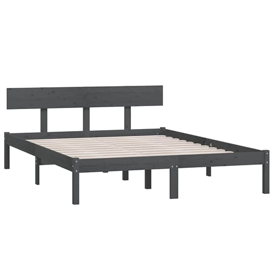 Chavez Solid Pinewood Small Double Bed In Grey_3