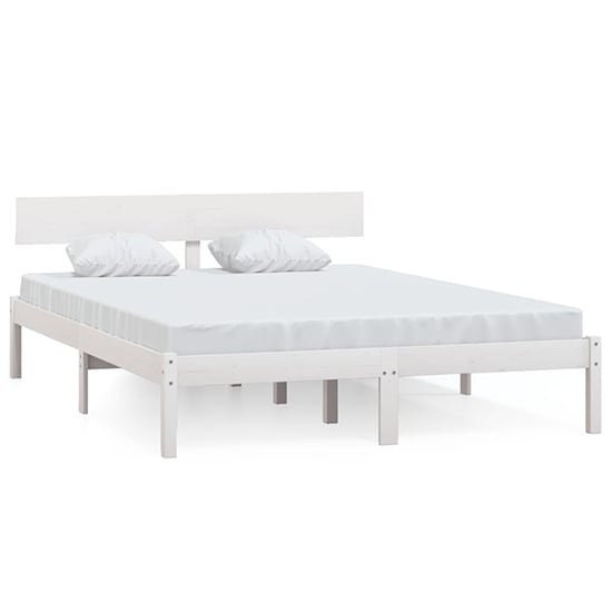 Chavez Solid Pinewood Small Double Bed In White_2