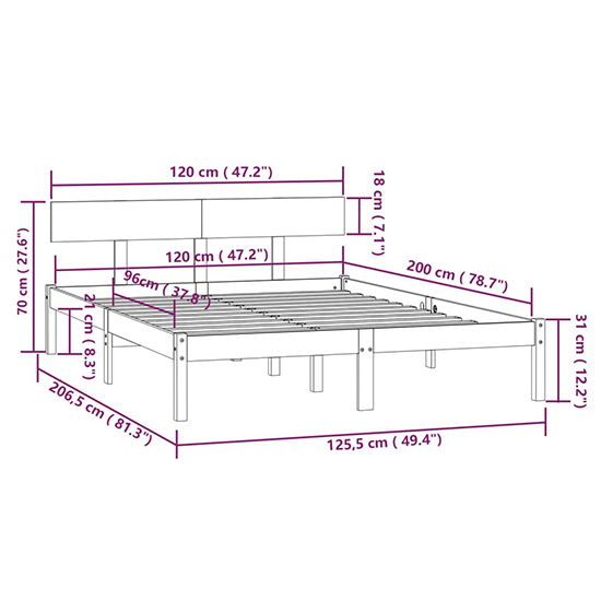 Chavez Solid Pinewood Small Double Bed In White