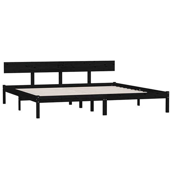 Chavez Solid Pinewood Super King Size Bed In Black_2