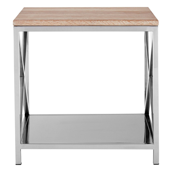 Chaw Wooden Lamp Table With Stainless Steel Frame In Oak_3