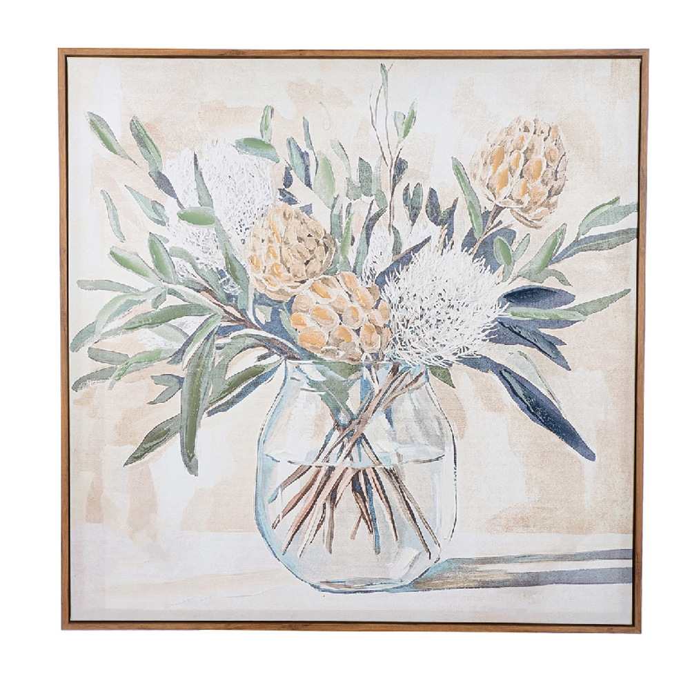 Cheam Canvas Flower Vase Wall Art In Multicoloured