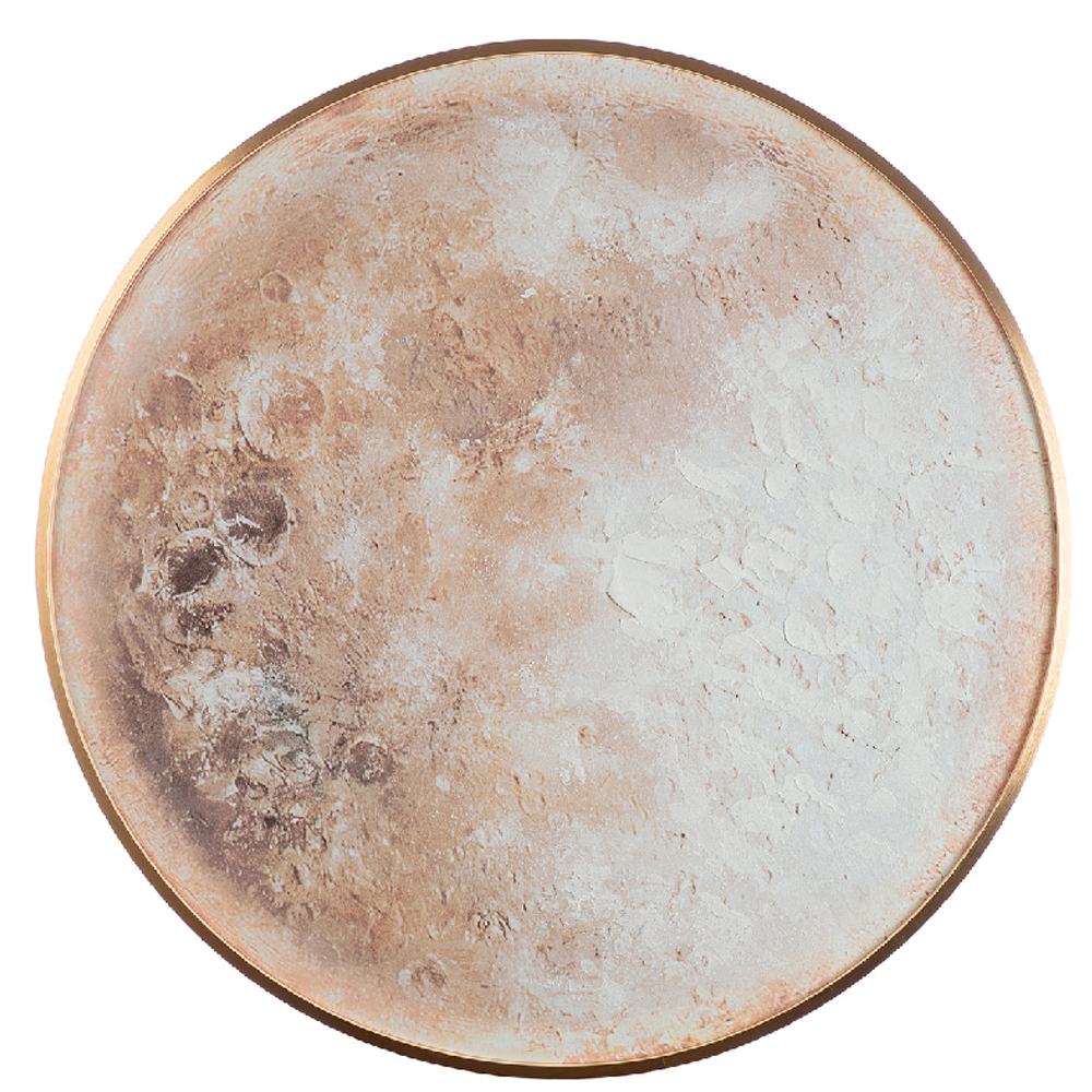 Cheam Canvas LED Moon Wall Art In White And Grey