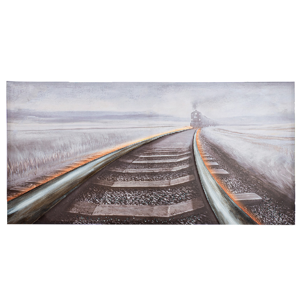 Cheam Canvas Railroad LED Wall Art In Multicoloured