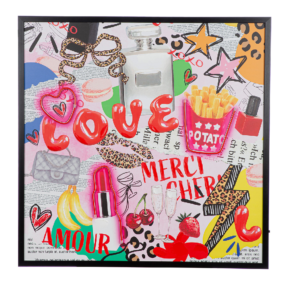 Cheam Canvas Vogue Pop LED Wall Art In Multicoloured