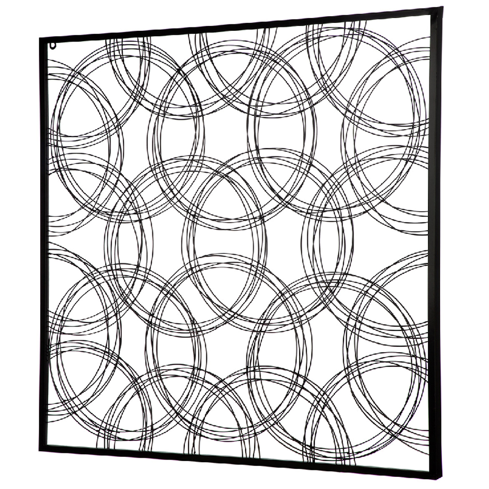 Cheam Metal Circle Wall Art In Black