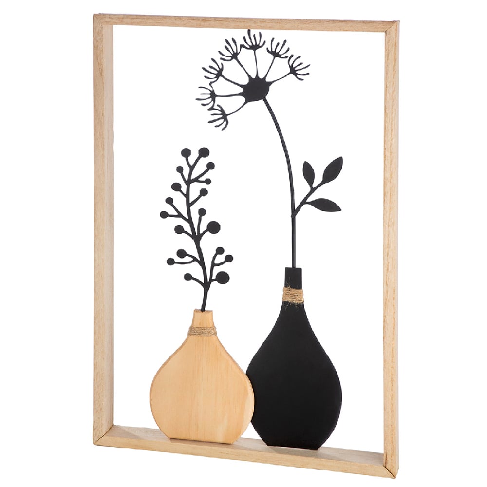 Cheam Metal Flower Wall Art In Natural And Black