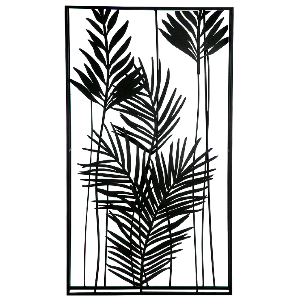 Cheam Metal Leaf Wall Art In Black
