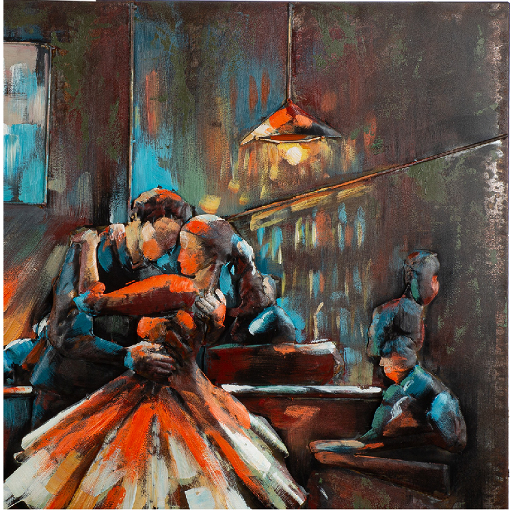 Cheam Metal Musician Couple Wall Art In Multicoloured