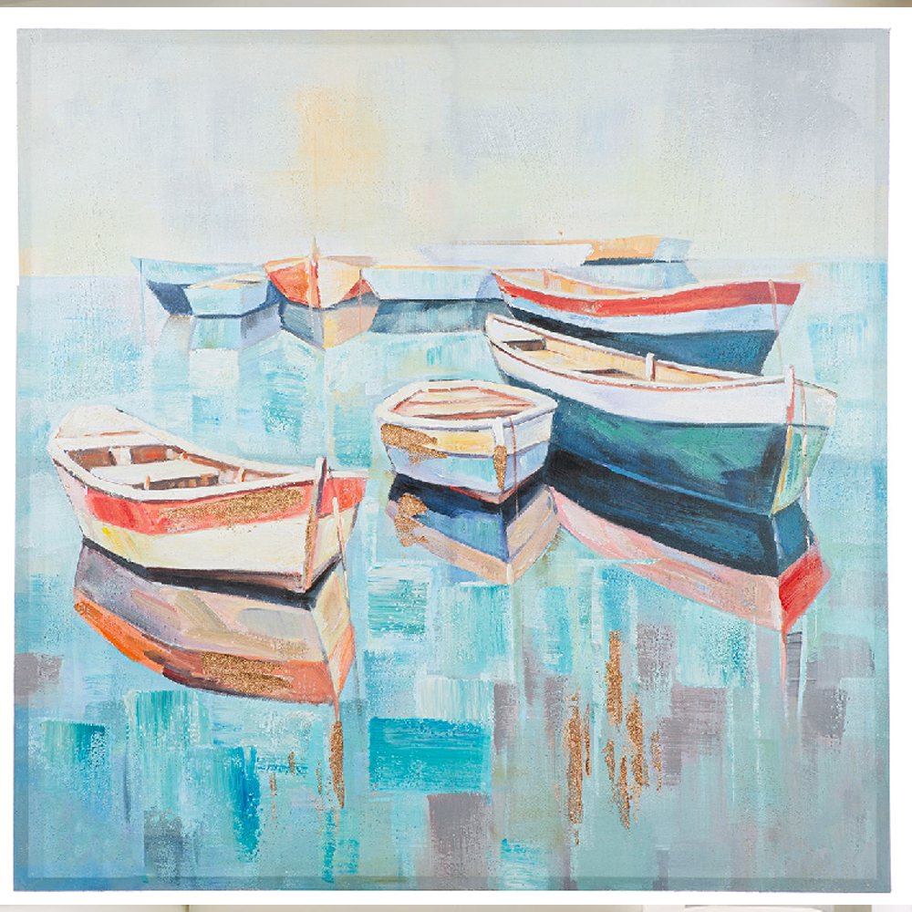 Cheam Wooden Boat Picture Wall Art In Multicoloured