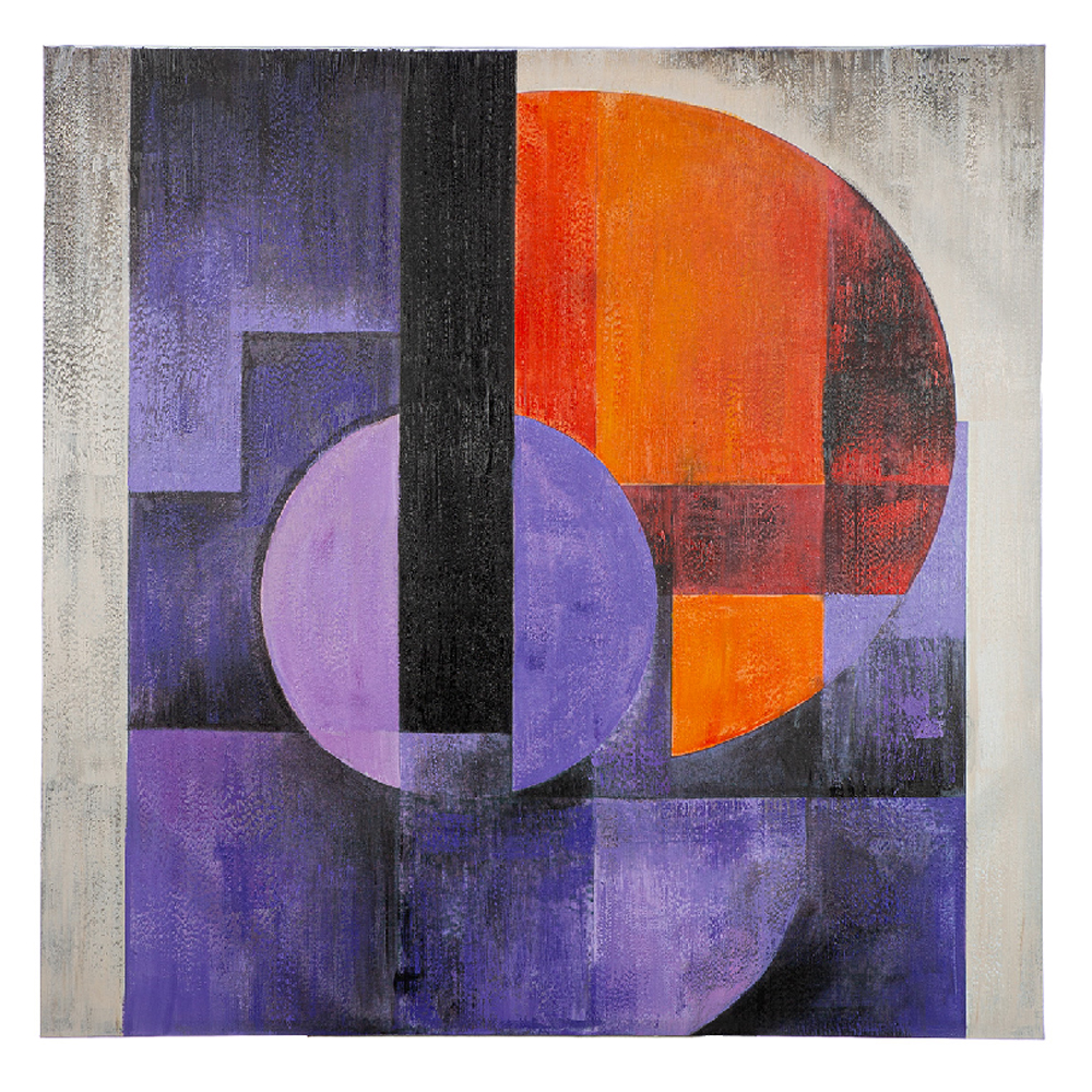 Cheam Wooden Geometric Wall Art In Purple And Red
