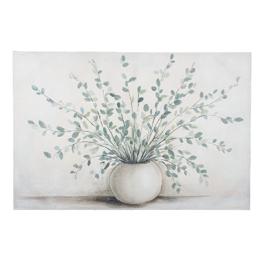Cheam Wooden Plant Wall Art In Green And White