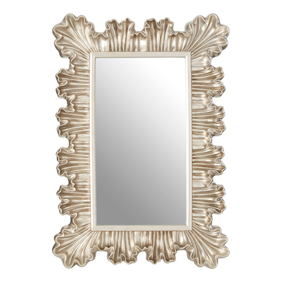 Photo of Checklock clamshell design wall mirror in champagne