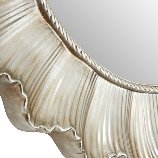 Checklock Scallop Wall Mirror In Champagne
