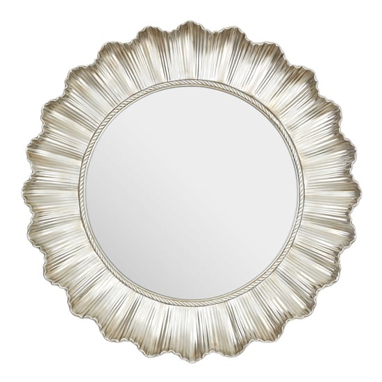 Photo of Checklock scallop wall mirror in champagne