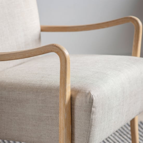 Chedworth Fabric Armchair With Wooden Frame In Natural