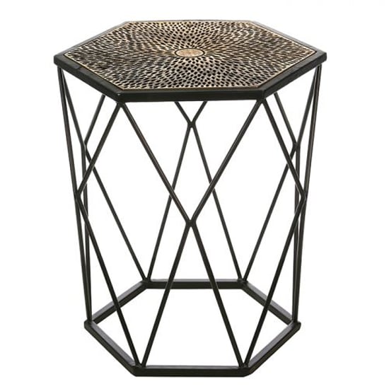 Cheetah Aluminium Side Table In Antique Black And Gold thumbnail