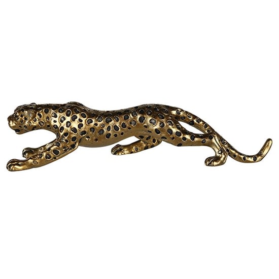 Product photograph of Cheetah Poly Large Design Sculpture In Antique Gold And Black from Furniture in Fashion