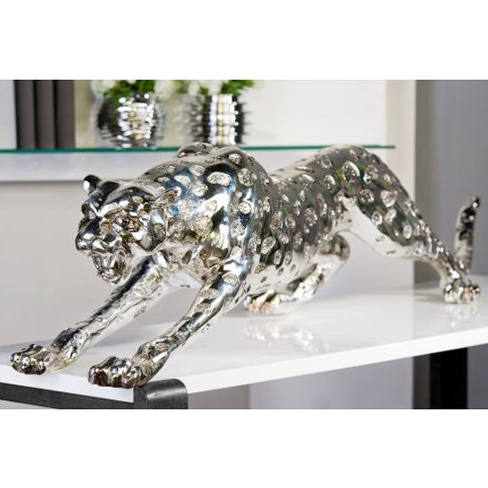 Read more about Cheetah poly sculpture in antique silver