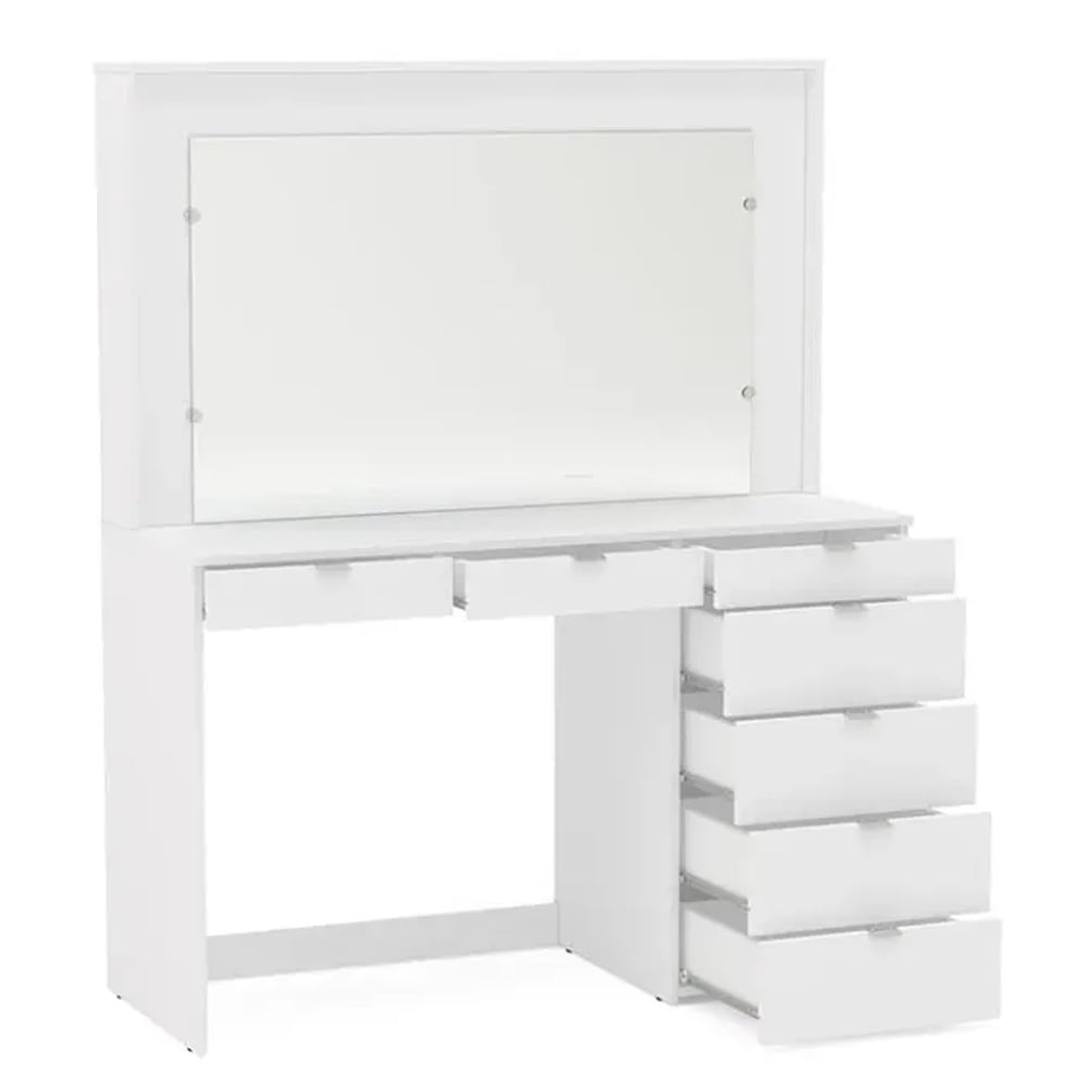 Chelan Wooden Dressing Table With 7 Drawers In White