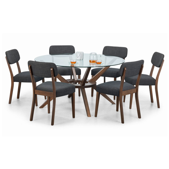 Chairvaux Large Glass Dining Table With 6 Farringdon Chairs_2