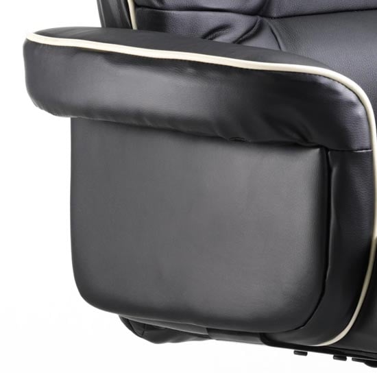 Chelsea Leather Executive Office Chair In Black With Arms_3