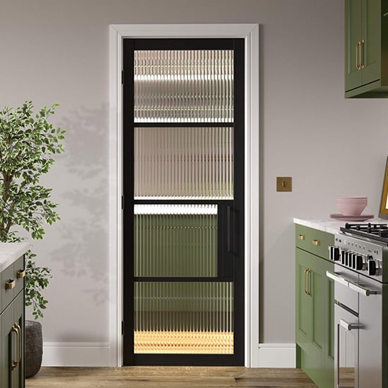 Read more about Chelsea reeded glazed 1981mm x 686mm internal door in black