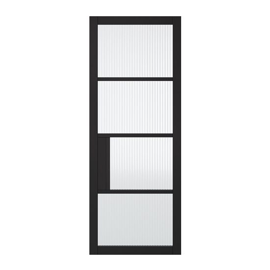 Chelsea Reeded Glazed 1981mm x 838mm Internal Door In Black_2