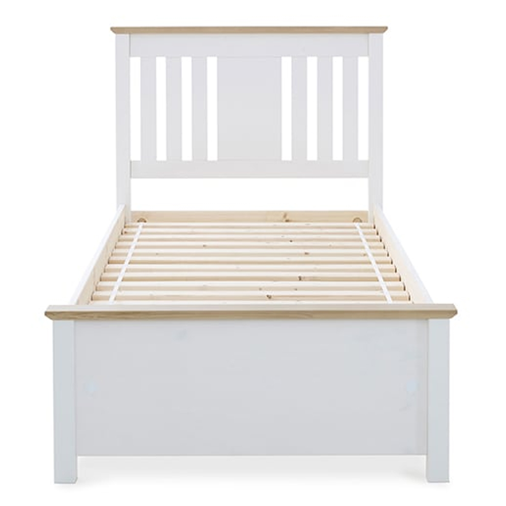 Chelsea Wooden Single Bed In White And Oak