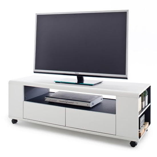Chelsea Wooden TV Stand In Matt White With 2 Drawers Furniture in Fashion