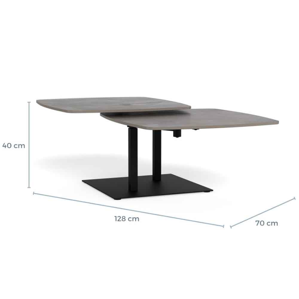 Cheney Ceramic Top Extending Coffee Table - Grey Batis