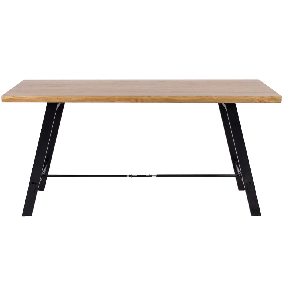 Cheney Small Wooden Dining Table With Black Metal Legs In Oak