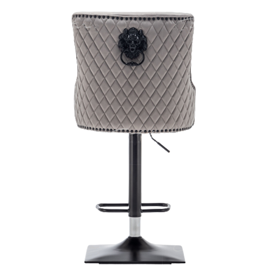 Chenoy Lion Knocker Velvet Bar Chair In Light Grey Furniture in Fashion