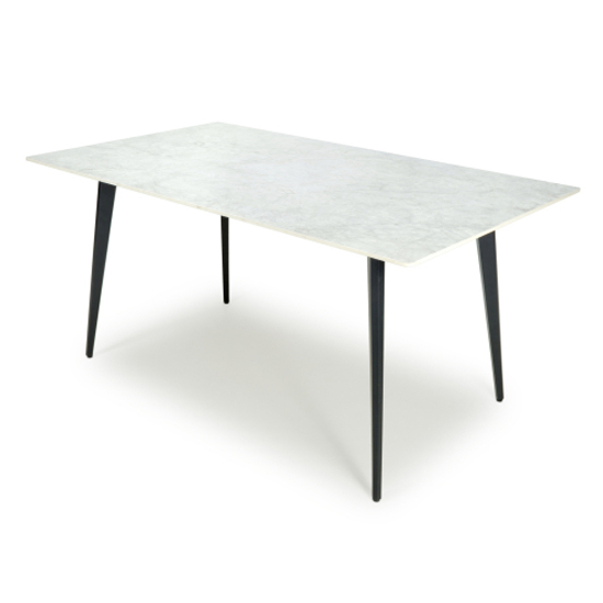 Read more about Chern medium ceramic dining table in white marble effect