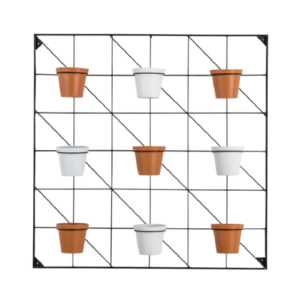 Cherokee Metal Greenery Pots Wall In Terracotta