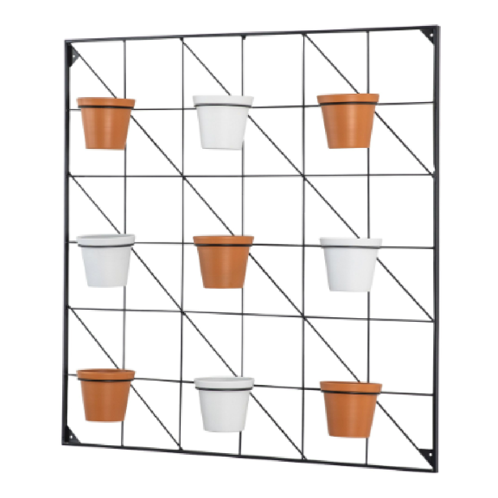 Cherokee Metal Greenery Pots Wall In Terracotta