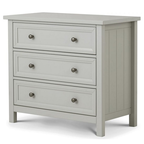 Product photograph of Madge Chest Of Drawers In Dove Grey Lacquer With 3 Drawers from Furniture in Fashion