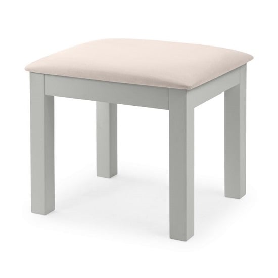 Product photograph of Madge Dressing Stool In Dove Grey Lacquer Finish from Furniture in Fashion