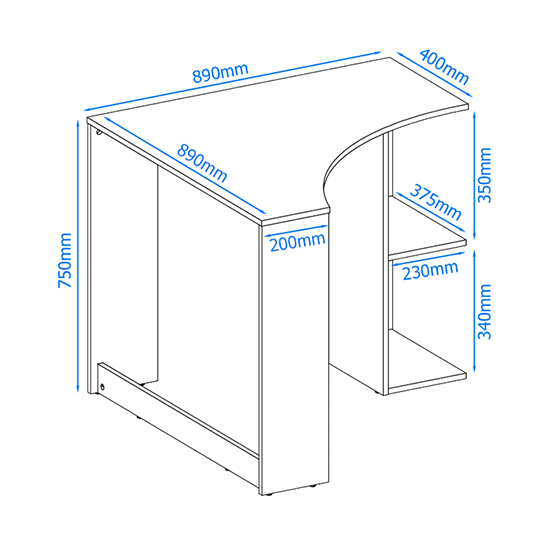 Cleator Wooden Corner Computer Desk In White_6