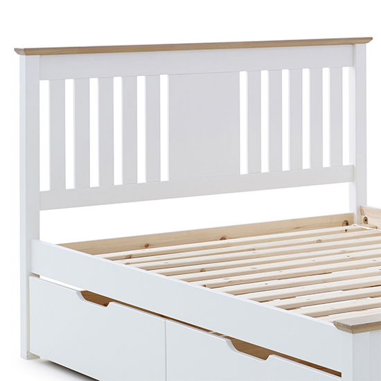 Chester Wooden Double Bed With 2 Drawers In White_8