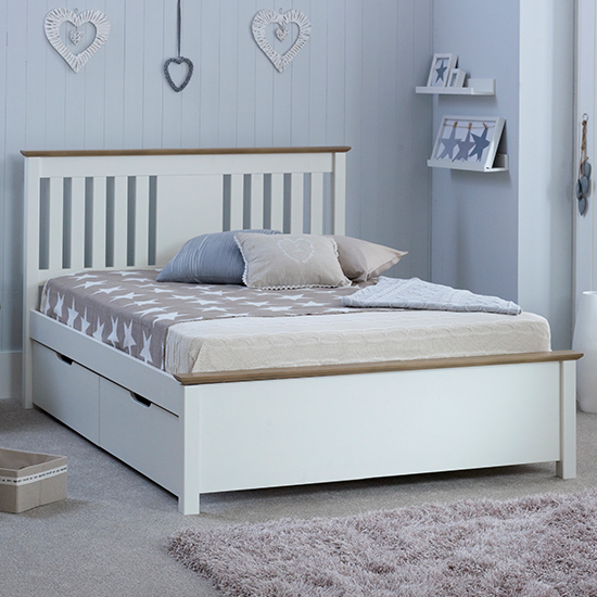 Chester Wooden Double Bed In White_6
